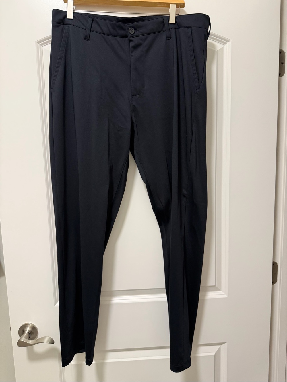 ZELOS Men's Black Dress Trousers - Tailored Straight Leg